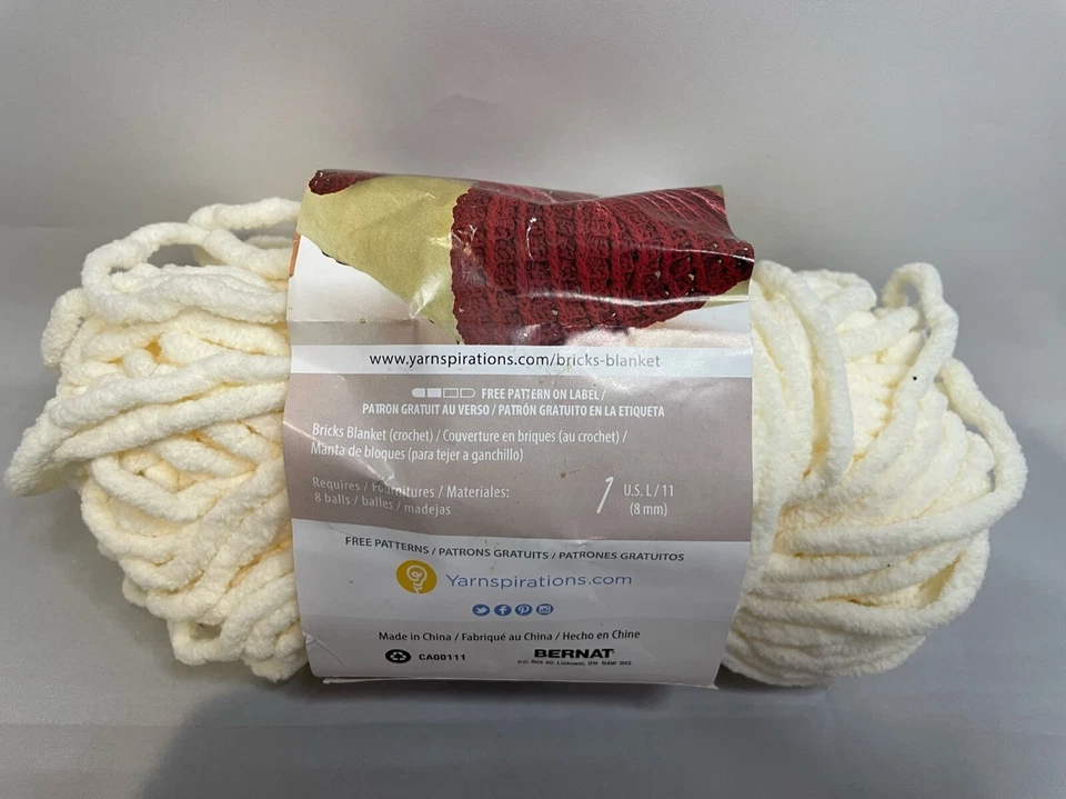 Bernat Blanket Yarn Partial Skein Vintage White - Image 2 of 4