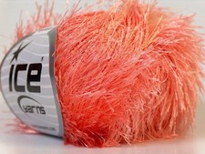 Light Salmon Pink Eyelash Yarn Ice Pale Salmon Pink Fun Fur 22759 - 50 gram 70yd