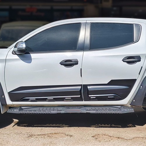 Listones de protección de puerta para Mitsubishi L200 2019-2023 listones laterales protección contra impactos 4 unidades - Imagen 2 de 11