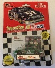 RACING CHAMPIONS 1993 EDITION BRETT BODINE 26 NASCAR CAR, STAND  CARD 01153 