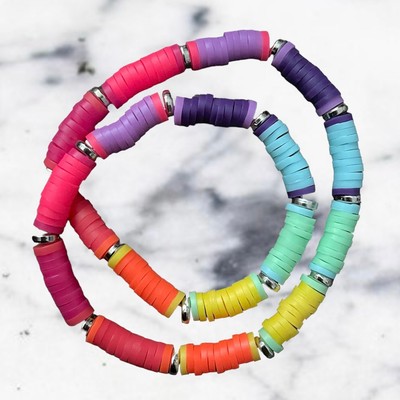 how to tie up a clay bead bracelet