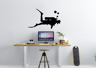 Taucher - Aufkleber Vinyl Aufkleber Design Sea Life Schwimmen Zuhause Wandkunst
