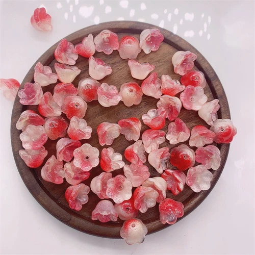 100Pcs Multicolor Vintage Trumpet Bell Flower Cap Beads Lampwork Glass 10x6mm - Picture 35 of 50