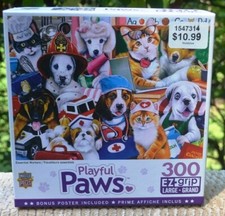 100 COMP. MASTER PIECES PLAYFUL PAWS EZGRIP 300 PIECE JIGSAW PUZZLE-ESSENTIAL W