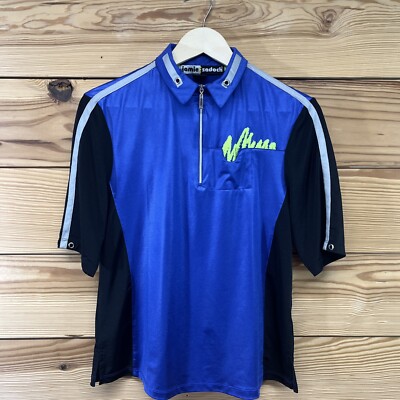 Jamie Sadock Medium Golf Shirt Polo Purple Black 1/4 Zip Collared Stretch B99