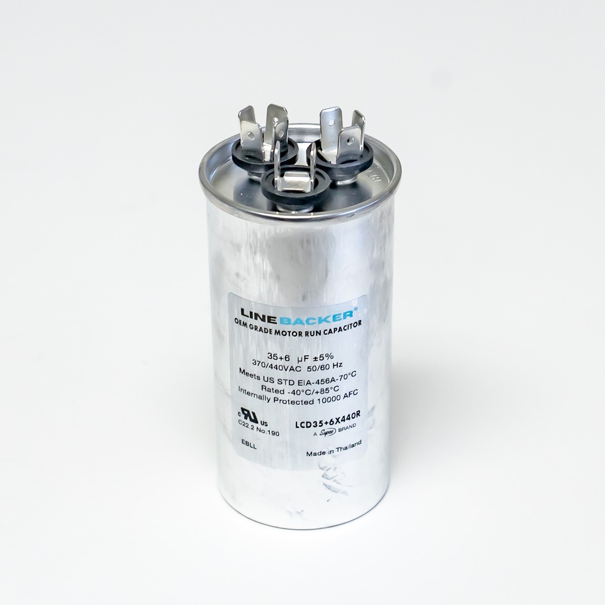 Supco Capacitor Round Dual Run 35 + 6 uf mfd 370/440 Volts