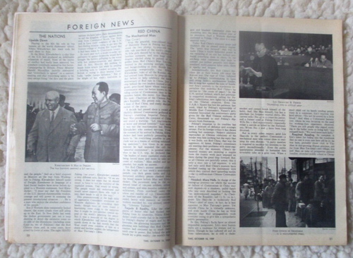 Revista TIME vintage sin etiqueta 12 de octubre 1959 roja china Liu Shao-Chi - Imagen 2 de 5