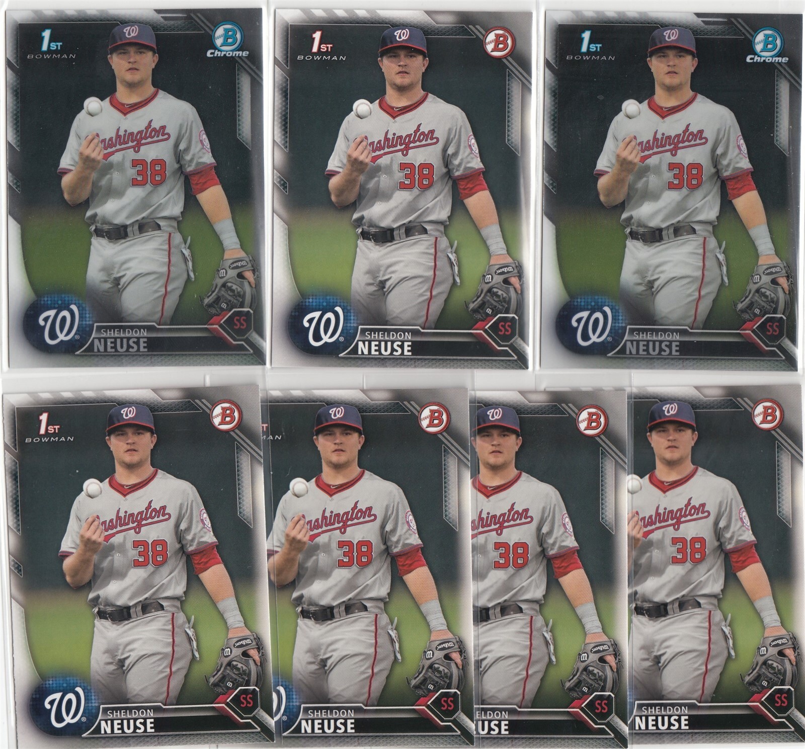 2016 BOWMAN DRAFT CHROME PAPER SHELDON NEUSE OAKLAND ATHLETICS 7CT ...