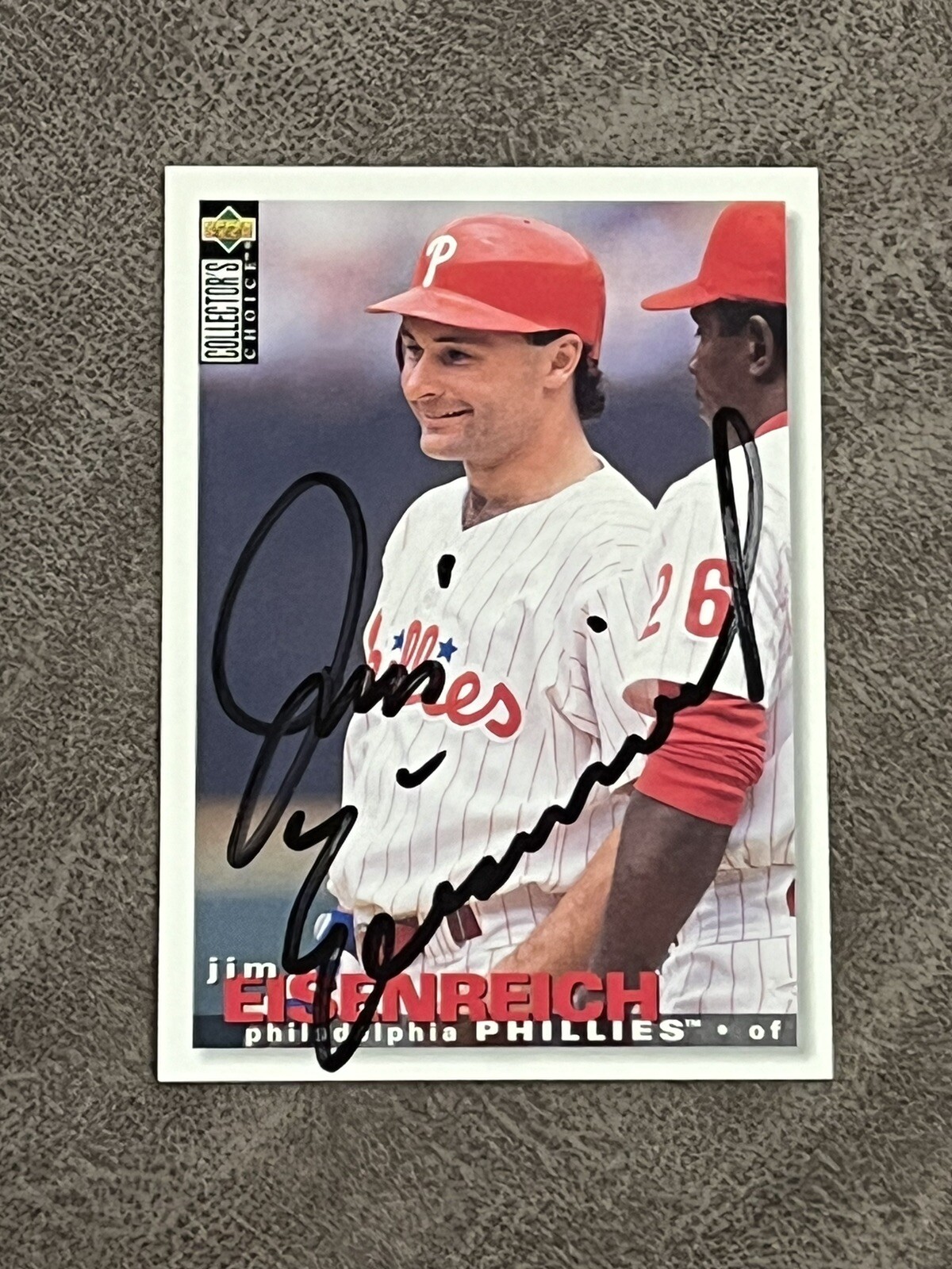 1995 UD Collector’s Choice Jim Eisenreich #366 Phillies AUTO Signed Autograph!