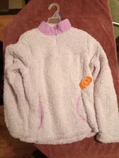 NEW Girls light purple Plush - 1/2 Zip  pull over Fleece jacket Size XXL 18