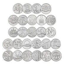 10P A-Z ALPHABET 10 PENCE 2018 & 2019 - FULL SET - VARIOUS DESIGNS