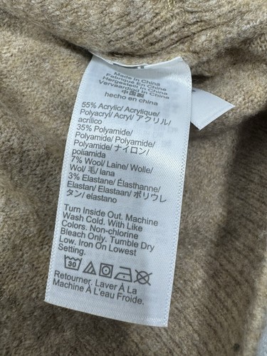 J Crew Tan Brown Women's Button turtleneck in extra-soft yarn Medium Bc907 - Picture 6 of 9