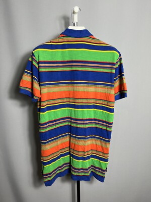 Vintage 90s Polo Ralph Lauren Striped Color Block Polo Shirt