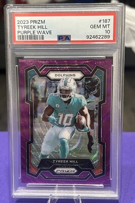 2023 Panini Prizm - Purple Wave Prizm Tyreek Hill /99 No.187 2023 Panini Prizm - Purple Wave Prizm Tyreek Hill /99 No.187