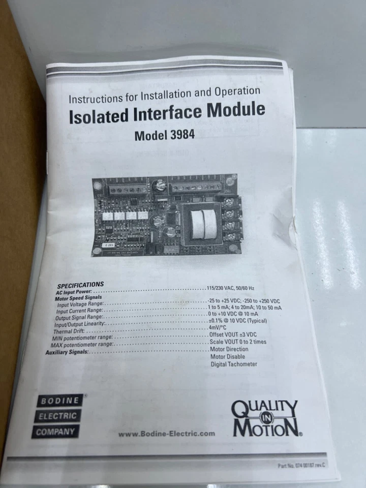 Bodine 3984 Analog Interface and Isolation Module - Image 2 of 4