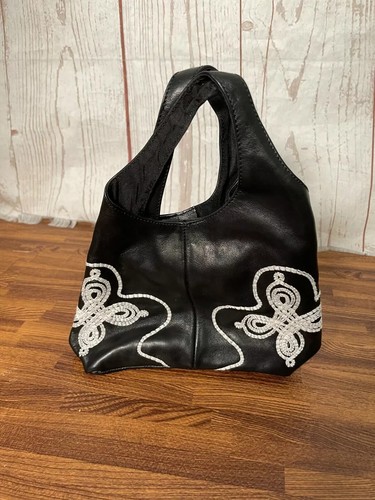 Bolso de mano para mujer Gianni Chiarini estampado bordado negro - Imagen 2 de 12