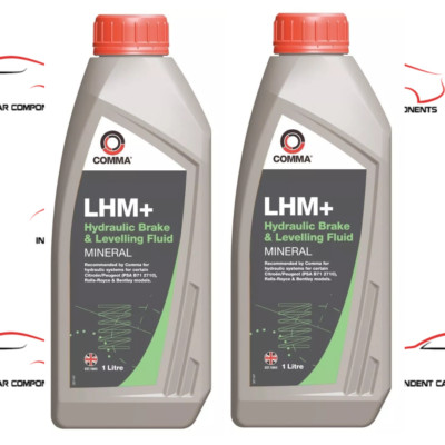 x2 Comma LHM Plus Hydraulic Brake & Suspension Levelling Fluid 1lt - LHM1L
