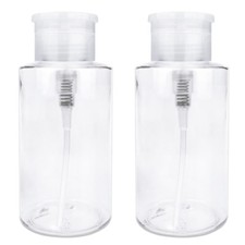 Pana 10 Oz Clear Plastic Liquid Push Down Pump Dispenser Bottle - Clear 2pcs