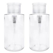 Pana 10 Oz Clear Plastic Liquid Push Down Pump Dispenser Bottle - Clear 2pcs