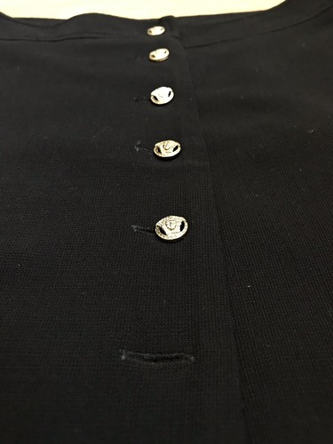 Versace Wool Blend Godet Wrap Skirt Made in Italy Black Classic Logo Buttons - Picture 10 of 12