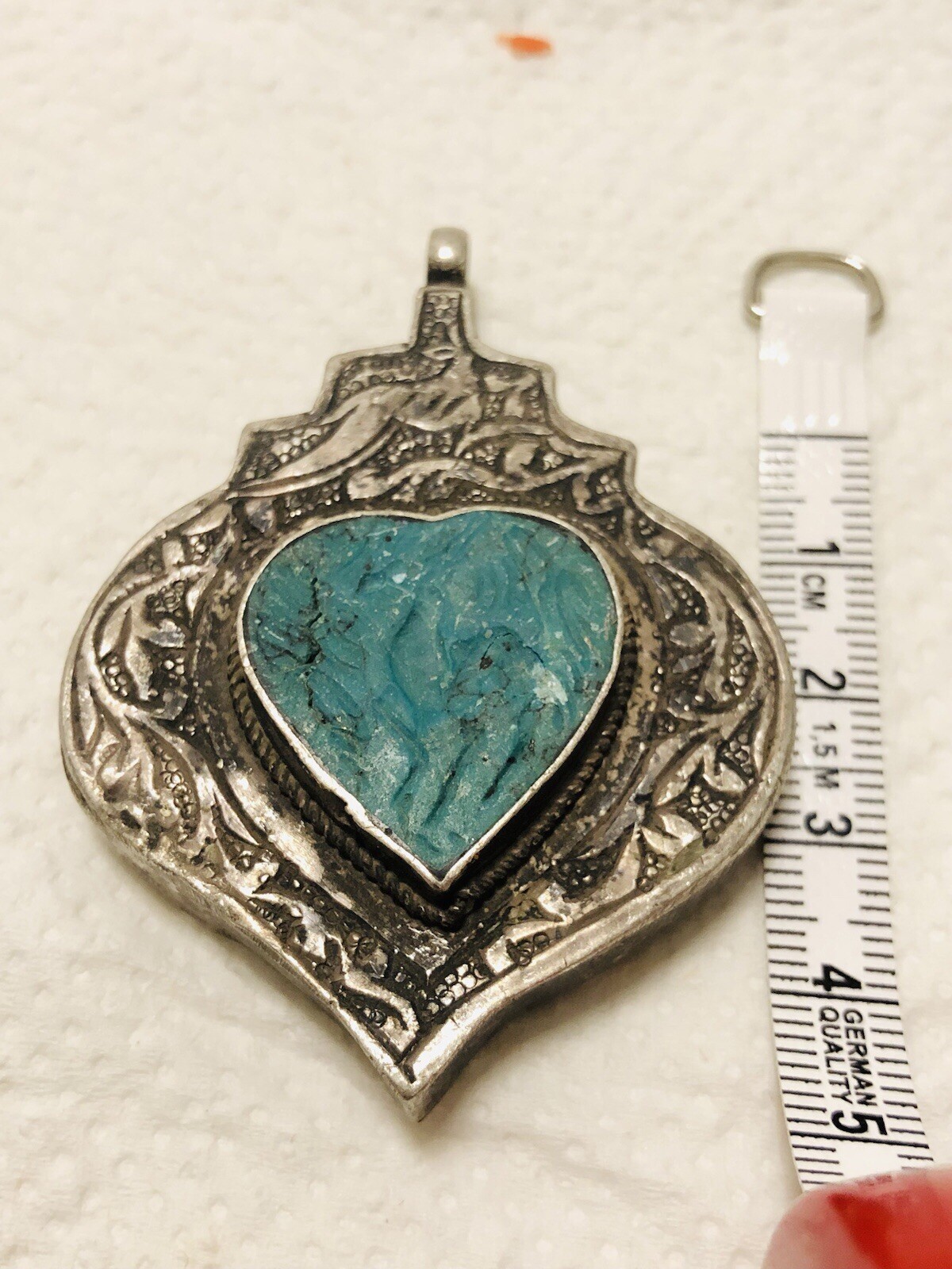 Solid Silver 925 Beautiful Genuine Turquoise Inta… - image 6