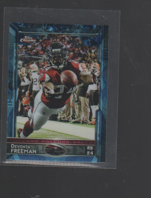 DEVONTA FREEMAN  2015 TOPPS CHROME MINI BLUE DIAMOND REFRACTOR CARD #94