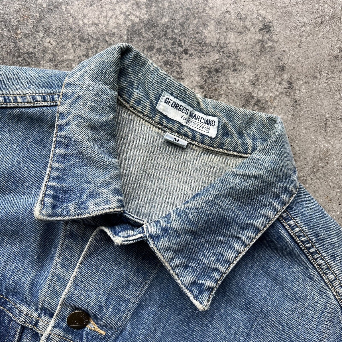 Vintage 90s Guess Denim Jacket Made In USA Blue Denim Jacket
