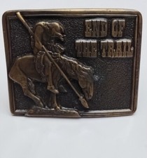 Vintage End of the Trail Belt Buckle Western