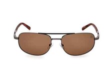 Timberland TB9285 06H Gunmetal Polarized Aviator Metal Sunglasses 61-18-140