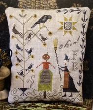 PATTERN Witch Broom Fancey Blackett Cross Stitch Sampler NEW Pineberry Lane