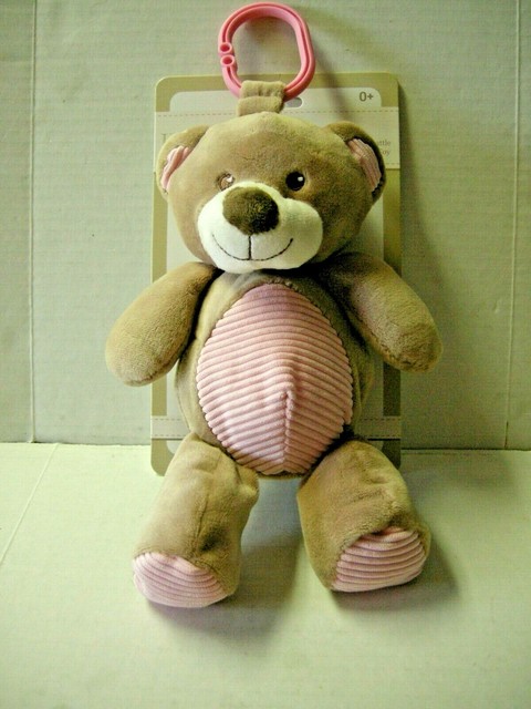 Kelly Baby Plush Animal Teddy Bear Rattle Clip on Cuddle Toy Pink 10 Inch for sale online | eBay