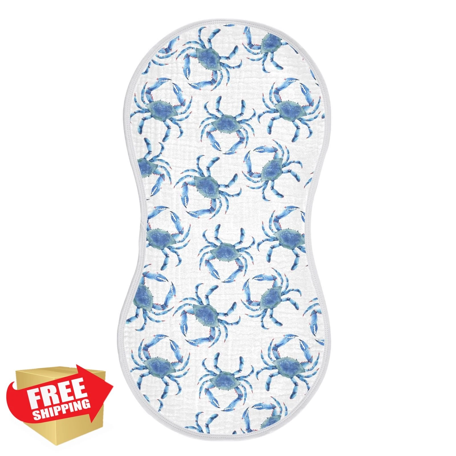 vvfelixl Muslin Burp Cloths Blue Crabs Baby Washcloths 2 Pack Boy Girl