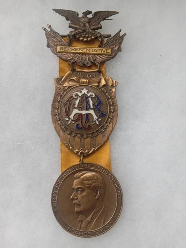 1911 ROCHESTER NEW YORK GAR CIVIL WAR VET GRAND ARMY REPUBLIC MEDAL W/ RIBBON