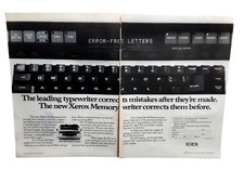 1983 Xerox Memorywriter Typewriter Print Ad Vintage Office Two Page