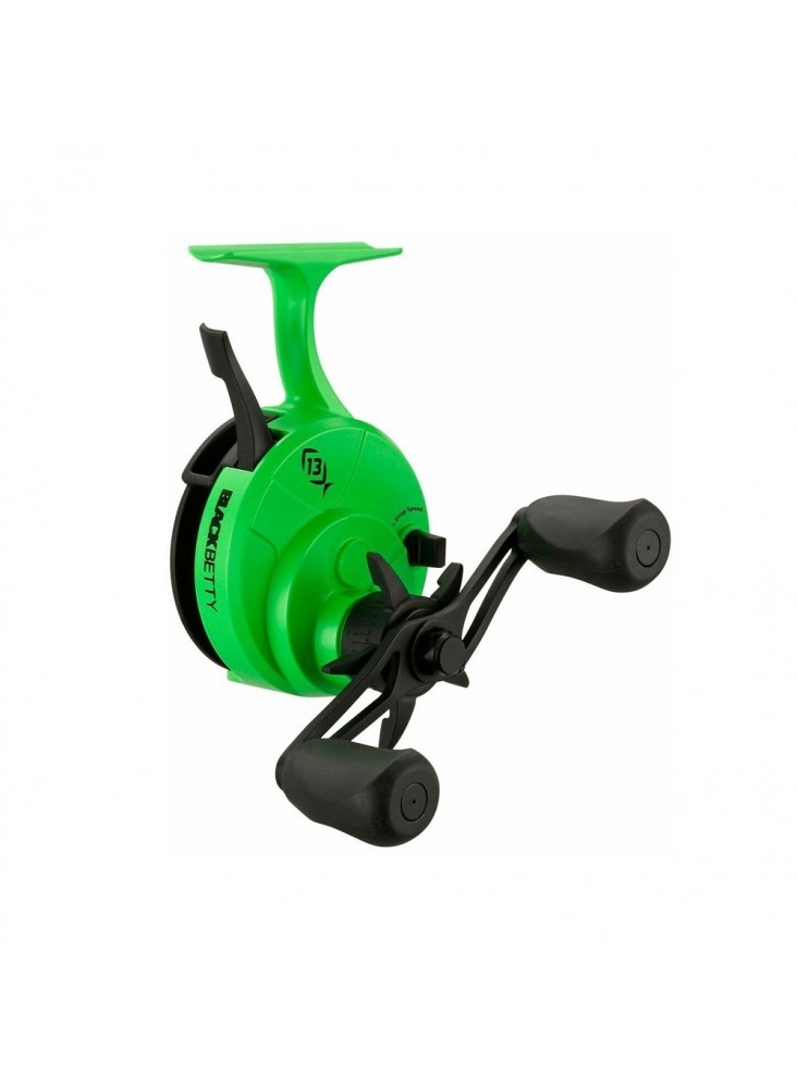 13Fishing Black Betty FreeFall Ghost Radioactive &ndash; Winter Ice Fishing Reel LH