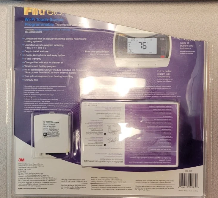 Filtrete 3M50 Wi-Fi 7-Day Programmable Thermostat NEW (Damaged Packaging)* - Image 2 of 2