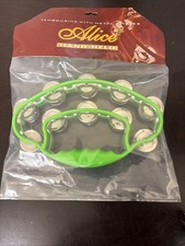 Tambourine Alice ATB007 Double Ring Butterfly Durable Plastic Tambourine Green