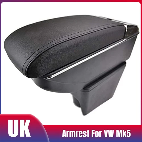 For VW Mk5 Polo 6R 2010-2017 Dual Layer Armrest Car Central Storage Box Leather