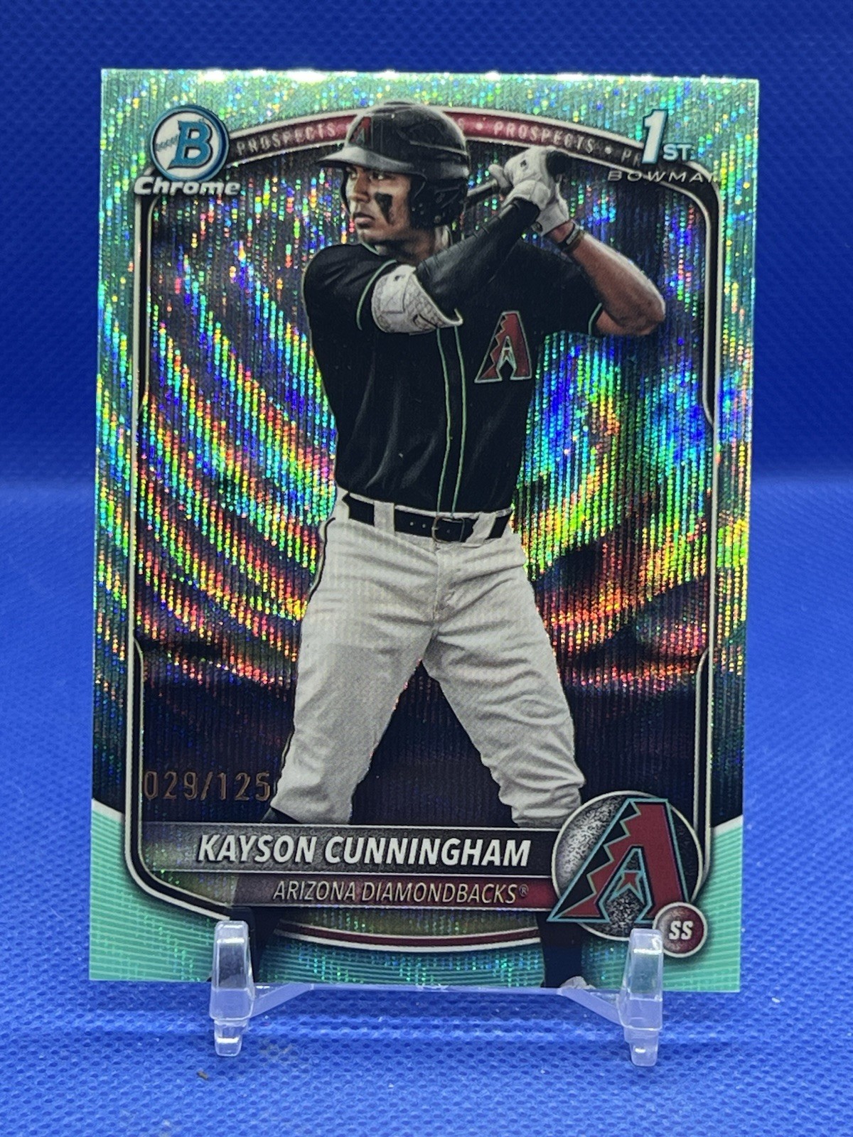 2025 Bowman Draft Chrome Prospect Kayson Cunningham #BDC-84 Aqua Wave /125