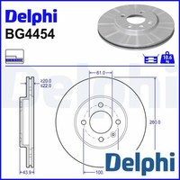 2X Bremsscheibe Delphi BG4454 2 Bremsscheiben Vorderachse Vorne FüR Nissan