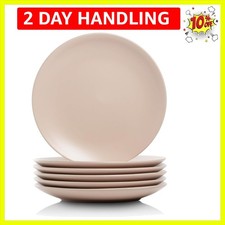 Blush Matte Stoneware Salad Plates, Microwave Safe – Set of 6 for Entertaining