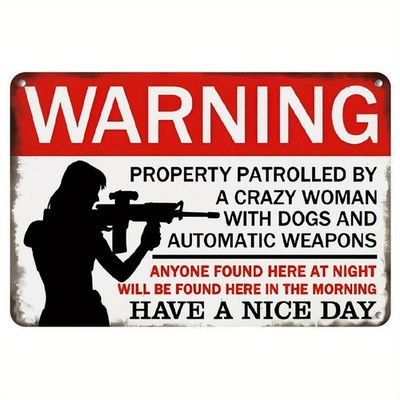 Warning Vintage Tin Metal Signs Home Décor 8x12 Anyone Found Here At Night Will 