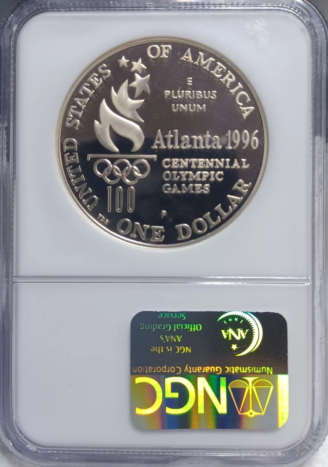 1996-P Atlanta Olympics Rowing SILVER $1 NGC PF69 Ultra Cameo - Video SL0144 - Image 2 of 2