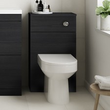 Nuie Athena Back to Wall WC Toilet Unit 500mm Wide - Charcoal Black