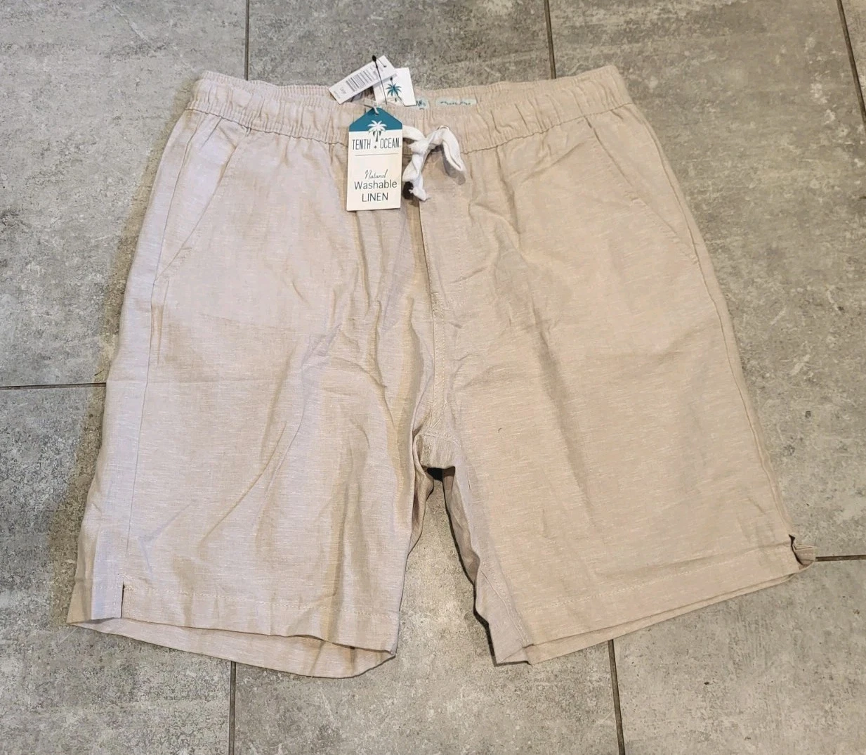 New Beige Linen Blend Pull On Shorts Pockets Tenth & Ocean Sz L
Opens in a new window or tab