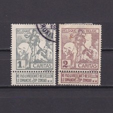 BELGIUM 1910, Sc# B1-B2, Semi-postal, part set, Used/MH