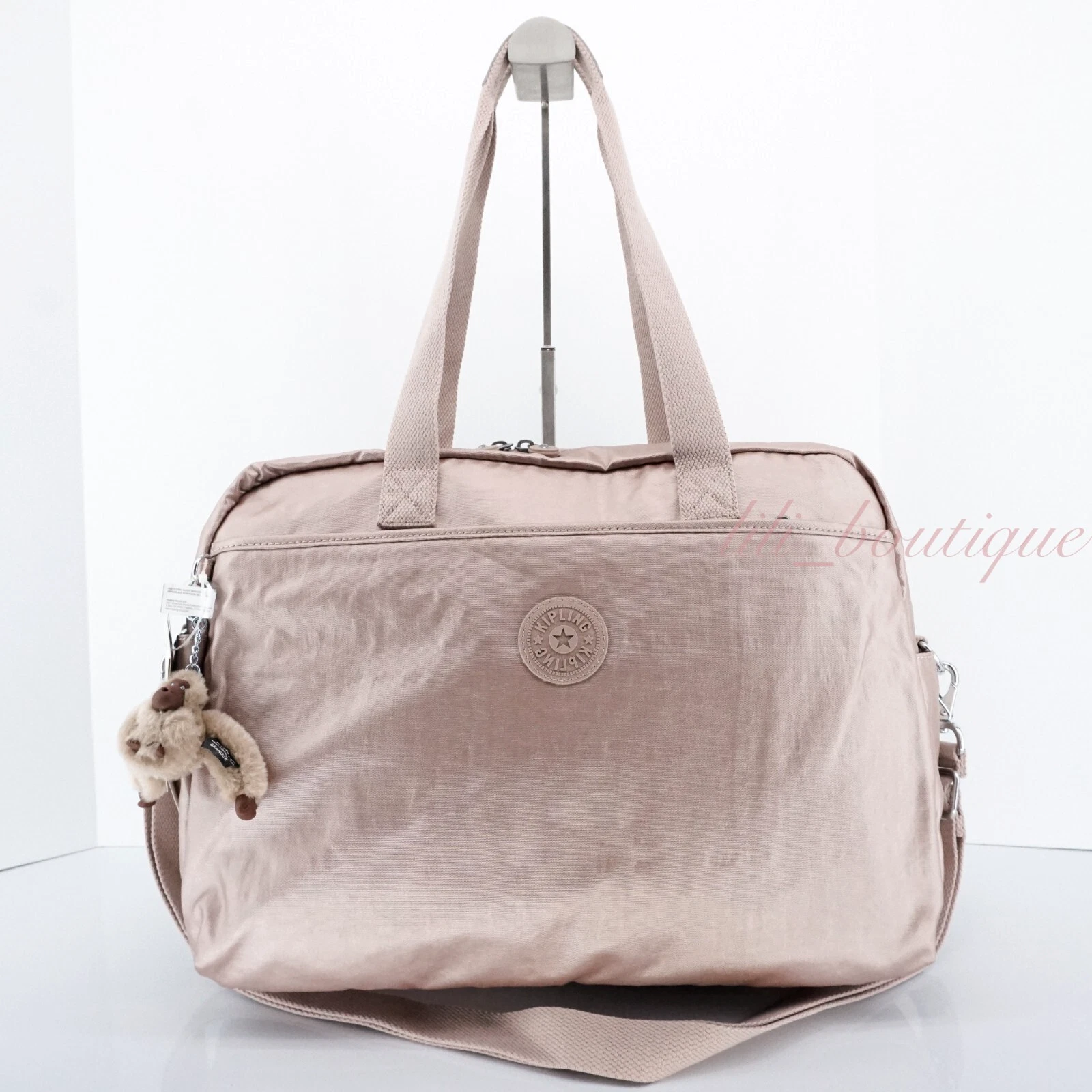 Kipling Popper Diaper Bag Changing Pad Polyamide TM5557 Rose Gold Metallic $159