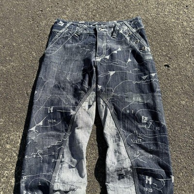 USED RARE ISSEY MIYAKE DENIM PANTS APOC MAP ARCHIVE VERYGOOD