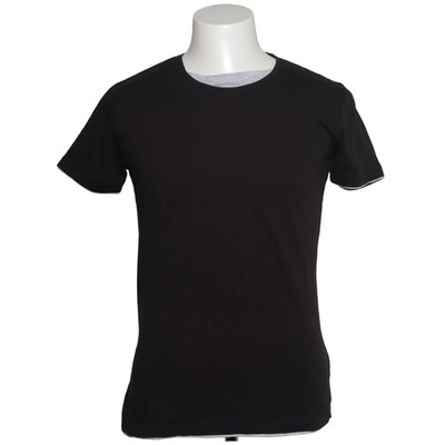Amaci & Sons, T-shirt, Größe: M, Schwarz/Grau, Baumwolle, Einfarbig, Herren #2Ag