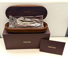 Tom Ford Brown Velvet Clamshell Eyeglass/Sunglasses Case w/ Box and Cloth